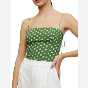 Reformation “Meyer” Daisy print spaghetti strap top size 12